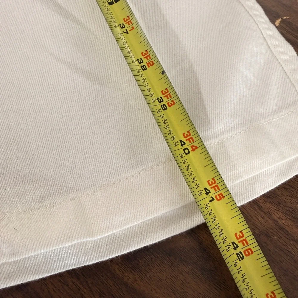 NEW H&M Linen Blend Trousers Mens XL Relaxed Pants Off-White Drawstring Coastal
